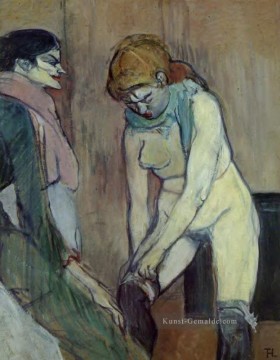 mp - Frau nach oben ziehen ihre Strümpfe 1894 Toulouse Lautrec Henri de